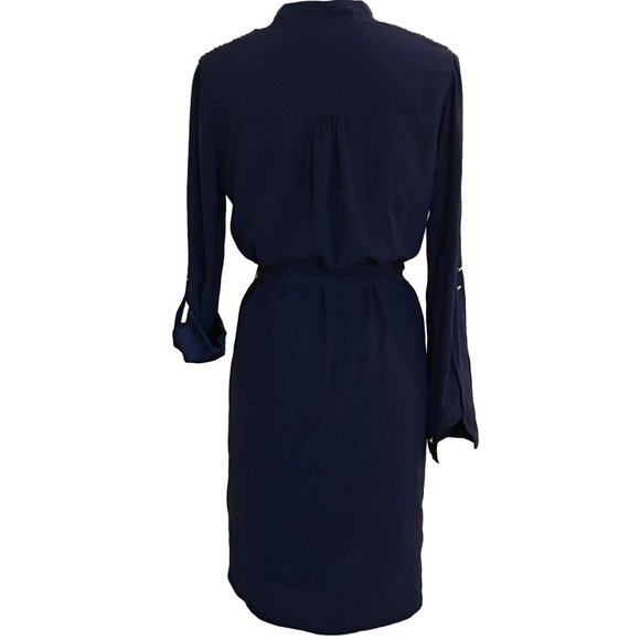 Cache Elegant Navy Silk Dress - Small - Picture 5 of 6